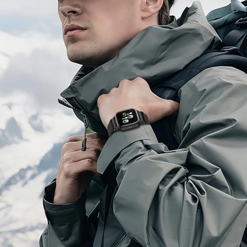 Stretchy Nylon Band for Garmin Venu 3/2 & Amazfit Bip - Black 20mm