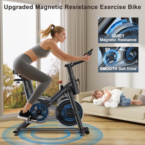 Adjustable Magnetic Resistance Exercise Bike - 350LB Capacity
