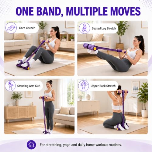 Pedal Resistance Bands with Handles - 6-Tube for Full-Body Workouts