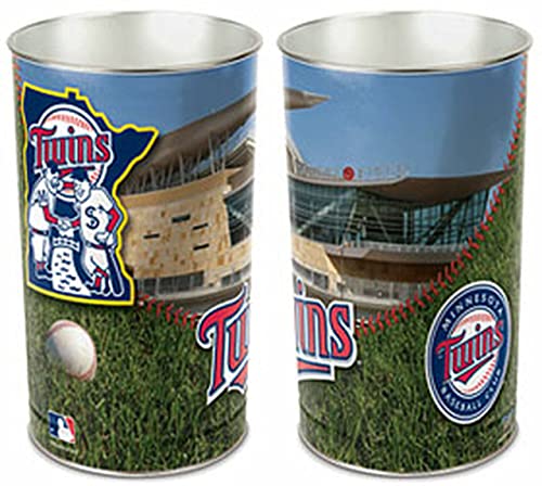 Minnesota Twins Tapered Wastebasket - 15" Metal Trash Can