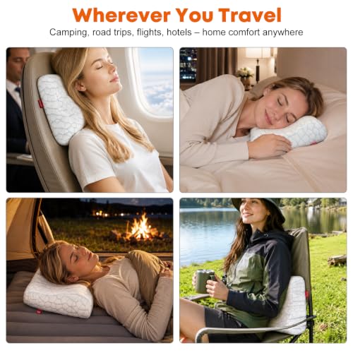 Travel Memory Foam Pillow - Portable Neck Support for Camping & Flying