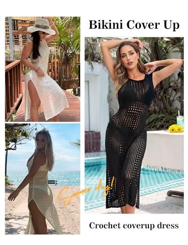 Buauty Women’s Black Maxi Swim Cover Up Dress, Small — Sleeveless Beach Dress