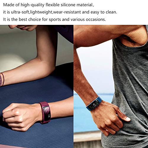 Soft Silicone Replacement Band for Samsung Gear Fit 2 - Wine Red, Small (5.5''-7.1'')