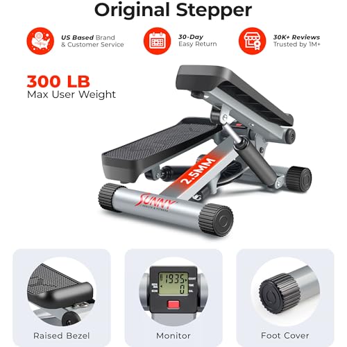 Mini Stair Stepper with Resistance Bands for Full Body Cardio