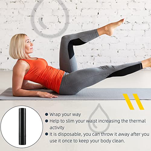 Gersoniel 1 Roll Body Wrap Plastic 60 Meters Black Stomach Sweat