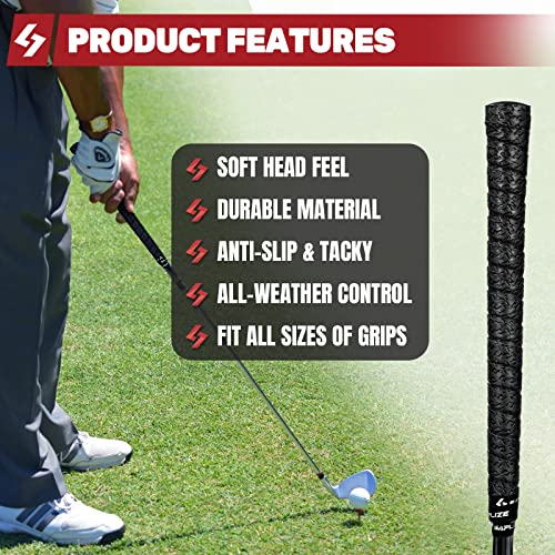 Golf Grip Wrapping Tapes - 3-Pack Tacky PU Overgrip - Black