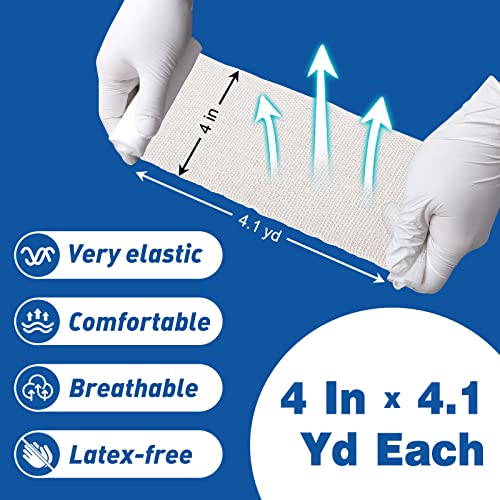 20 Pack Gauze Rolls Bandages - 4" x 4.1 Yards - Premium Quality