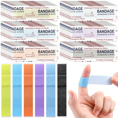 Threlaco 120 Pcs Extra Long Fabric Bandages 4.75 x 0.75 in Colorful - Non-Latex