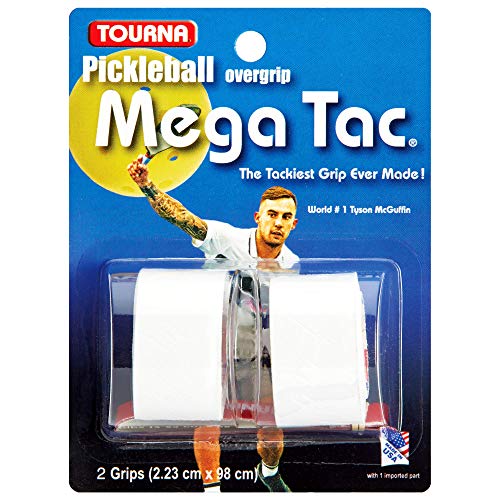 Pickleball Mega Tac Overgrip - Extreme Tacky Grip - White