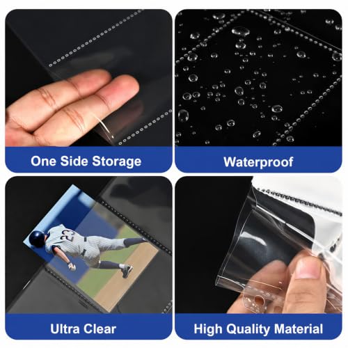 50 Pack Single-Sided Card Sleeves Binder Sheets - Holds 900 Cards