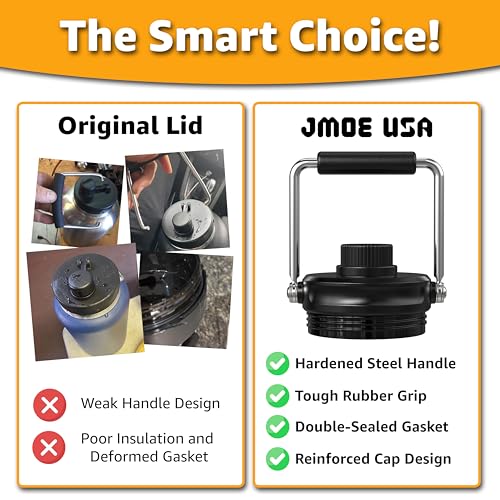 Jmoe USA Replacement Jug Lid Fits RTIC 1 & 0.5 Gallon Stainless Steel (Variation: Stainless Version) BPA-Free