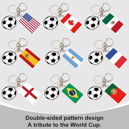 2026 World Cup Soccer Keychain - Spain Flag Souvenir - 2 Pack