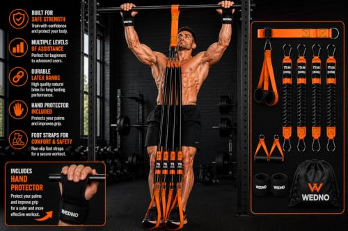 Pull Up Assistance Bands Set with Padded Straps & Handles