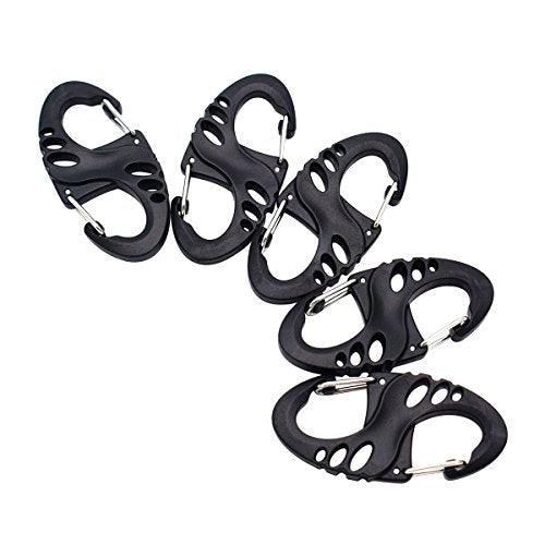 12 Pack S-Shaped & 8-Shaped Snap Keychain Clips for Outdoors