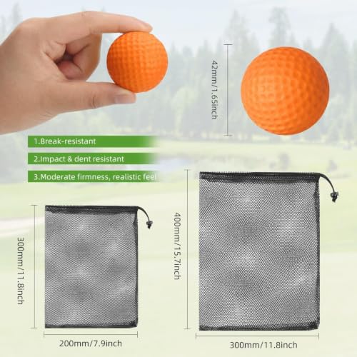 ZenNex Orange Foam Golf Practice Balls 120 Pcs with Impact-Resistant Design