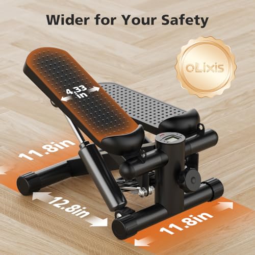 Mini Stepper Exercise Machine with Resistance Bands - Black