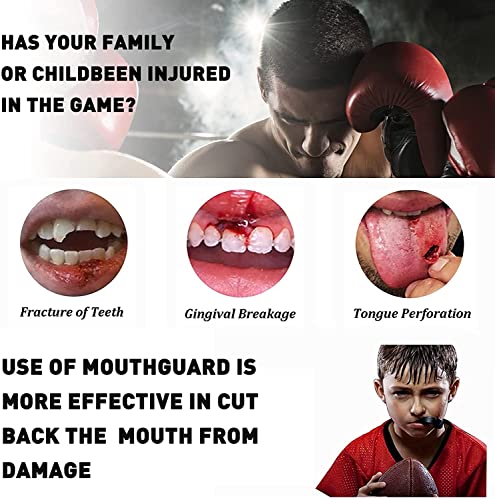 YAFIYGI Kids Youth Mouth Guard Football MMA Boxing Rugby Taekwondo Softball Lacrosse - Black & White