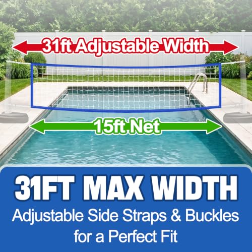 15ft UV Resistant Pool Volleyball Net - Blue