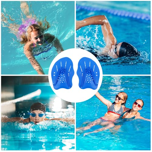 Blue Hand Paddles for Swimming Training, 2pcs Lap Pool Practice Equipment