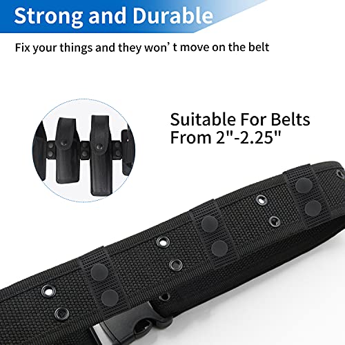 Tactical Duty Belt Keepers - 1000D Nylon, 2¼" Double Snaps, Black 4 Pack
