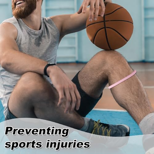 Patellar Tendon Knee Support Strap - Silicone Knee Brace for Sports - Pink