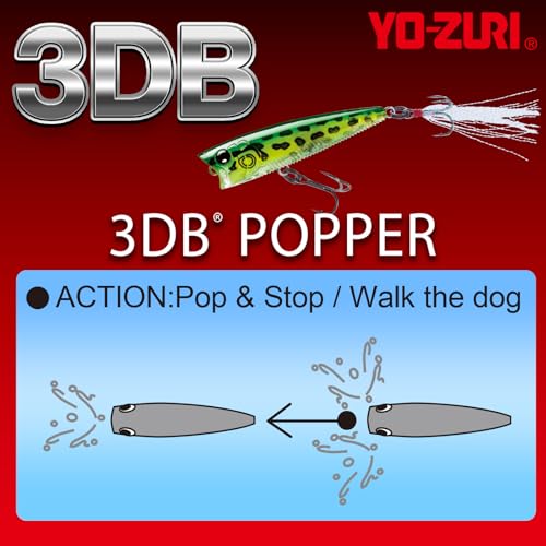 Yo-Zuri 3DB Popper - 3 Inch Floating Fishing Lure - Prism Shad