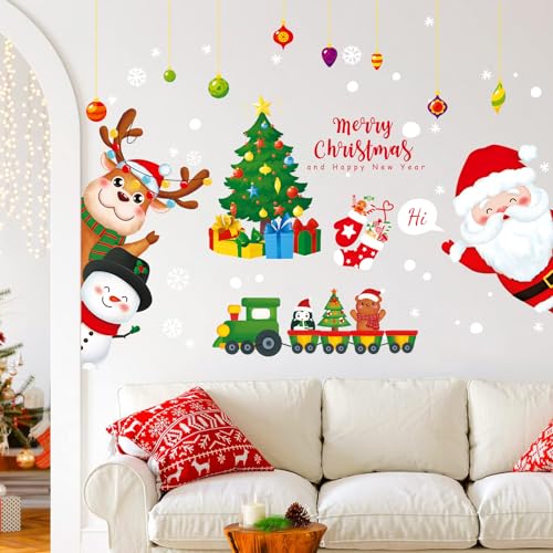GGBOY Christmas Wall Decals, Santa Claus Christmas Wall Stickers Removable