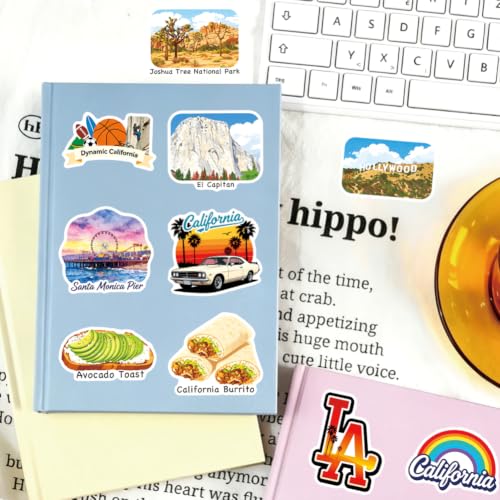 50-Piece California The Golden State Vinyl Sticker Pack - Waterproof Decals