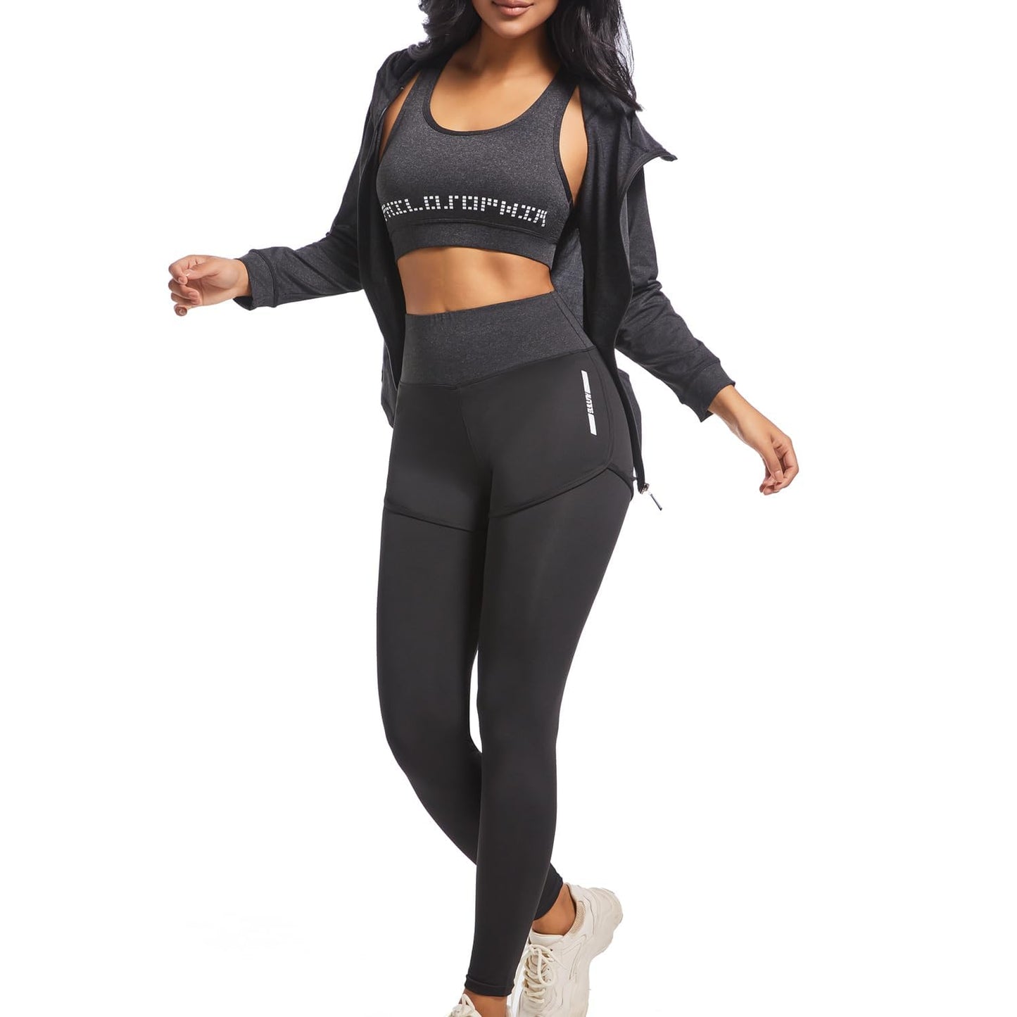 Workout Sets for Women Clothes Tracksuit Sport Yoga Fitness Gym Tennis Exercise Workout Clothes Athletic Activewear Sets (Black 03, S)