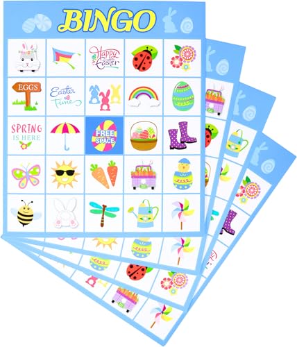 Easter Bingo and Pin the Nose on the Bunny Game Set for 32 Players