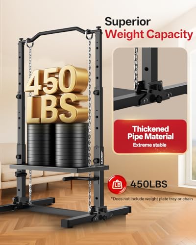 Foldable Pull Up Dip Station - Adjustable Height - Brown