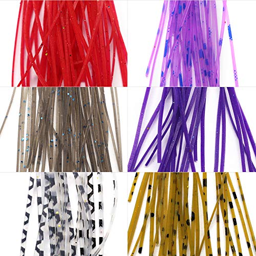 YZD Silicone Fishing Skirt Set - 10 Colors for Fly Tying & Lures, 5.5 Inch