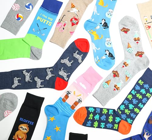 Hot Sox Men's Beer Crew Socks 6-12 Black - Fun Cocktail Drink Pattern