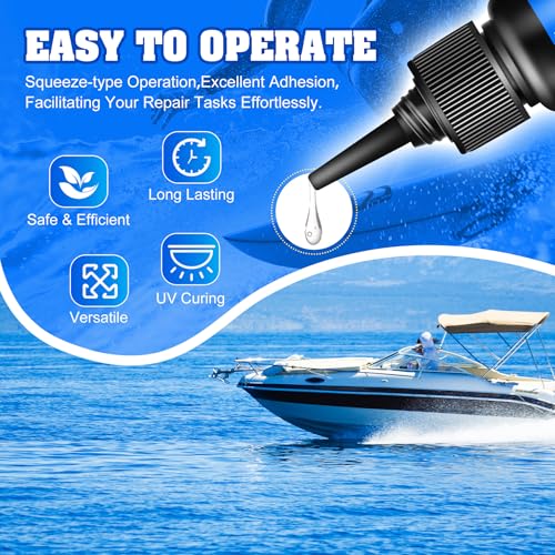 Fiberglass Boat Repair Kit with UV Light - Fast Drying, Mega Adhesion