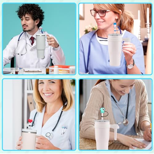 Nurse Straw Covers for Stanley Cup 30 & 40 Oz - 12 PCS Set