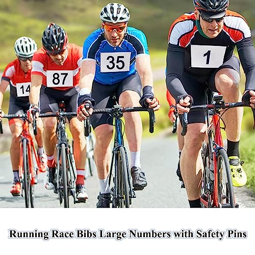1-100 Marathon Race Bibs with Safety Pins - Waterproof Tyvek