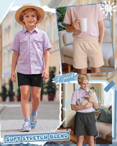 Boys Athletic Shorts - 4 Pack, Comfortable Fit