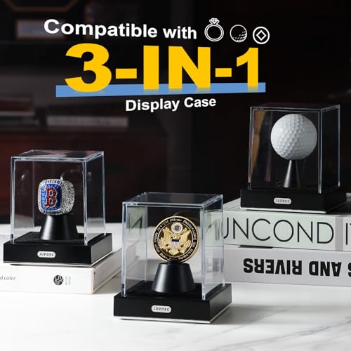 Clear Acrylic Championship Ring Display Case with Velvet Interior