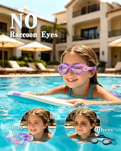 Aegend Kids Swim Goggles 2 Pack, Anti Fog&UV Swimming for Ages 3-15