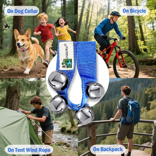 Outdoor Bear Bells for Hiking Safety - Blue Bear Deterrent