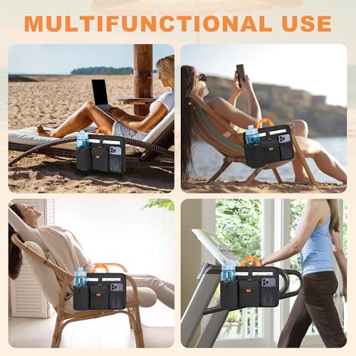 GRAOSO Beach Chair Cup Holders & Arm Organizer M - Waterproof Camping Accessory