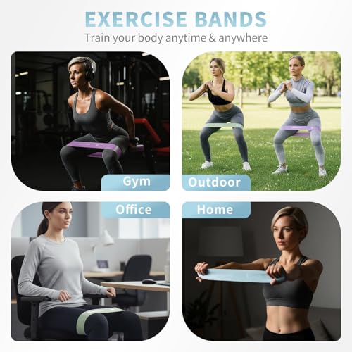 2-Pack Heavy Resistance Bands for Glutes & Legs - 25/50 lb