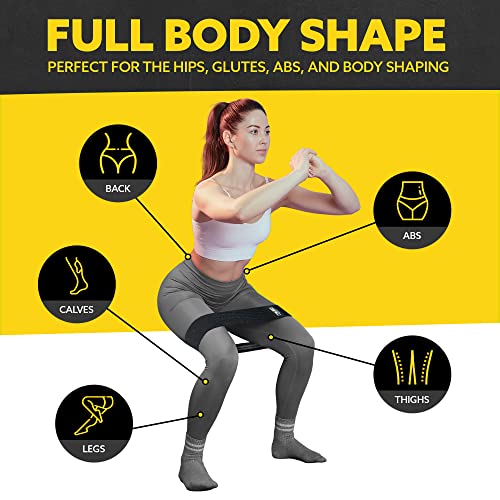 Fabric Resistance Bands - 3-Pack Non-Slip Grip for Legs & Glutes - Grey
