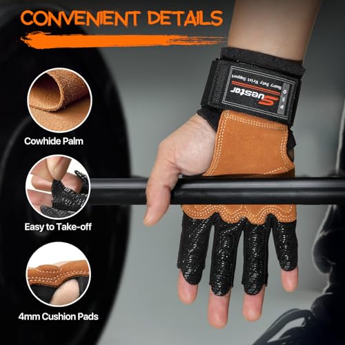 Heavy Duty Workout Gloves with Wrist Support - Medium