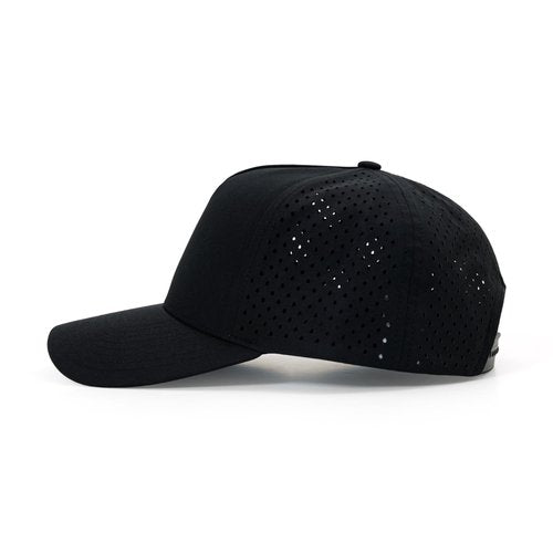 2THESTARS Men Quick Dry Water Resistant 5-Panel Mesh Snapback Baseball Cap Adjustable Hat 22"–23.6"(56–60cm) for Golf Running Workout - Black
