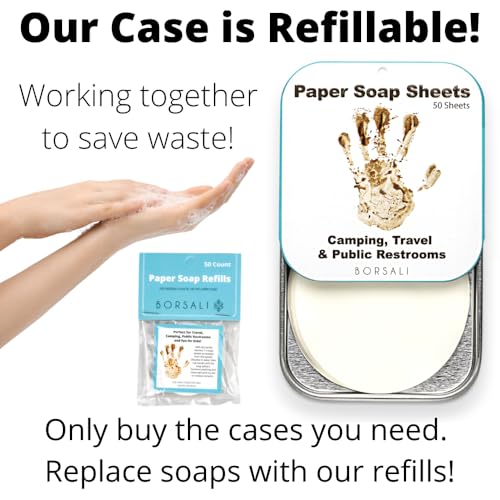 Travel Paper Soap Sheets - 50 Sheets Refill for Clean Hands