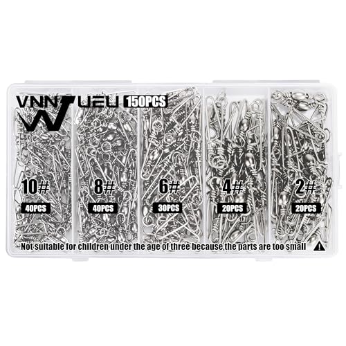 150PCS Fishing Swivels Snaps Kit - Ball Bearing Tackle Set