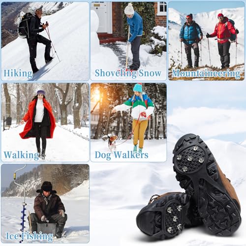 Ice Grippers Traction Cleats for Shoes - Black, 2 Pairs