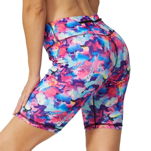 Workout Biker Shorts for Women - Athletic Leggings XX-Large Crazy Collage
