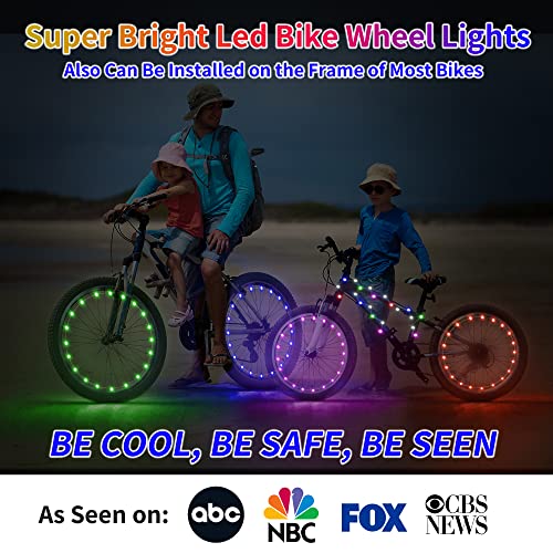 DAWAY A01 LED Bike Wheel Lights 2-Wheel White - Ultra-Bright, Waterproof Bicycle Spoke Lights with Batteries